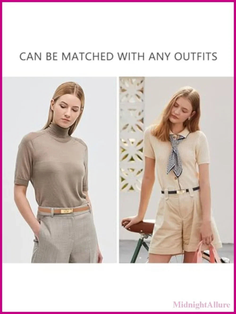 Skinny Leather Belt Adjustable Turn-Lock Buckle for Dresses Jeans Coats